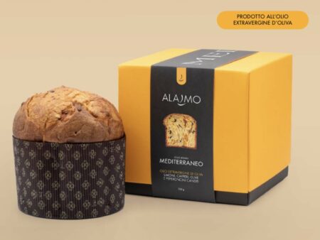 Alajmo - Panettone Mediterraneo con Olio Extravergine di Oliva, Limoni, Capperi, Olive e Peperoncini Canditi