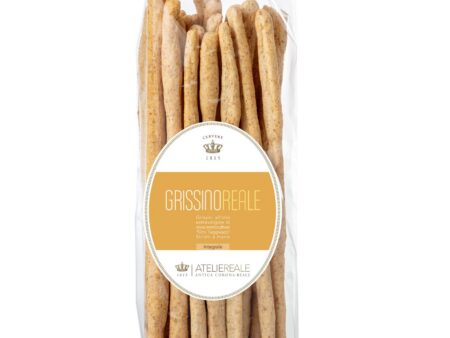Antica Corona Reale - Grissini Stirati a Mano all'Olio Extravergine di Oliva Taggiasca con Farina Integrale 200 g